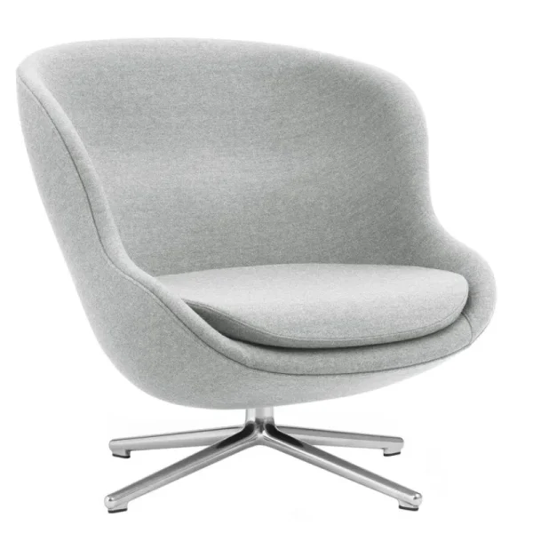 Normann Copenhagen Sitzgelegenheiten-Hyg Loungesessel, niedrig, dreh- und kippbar, Aluminium - Synerg