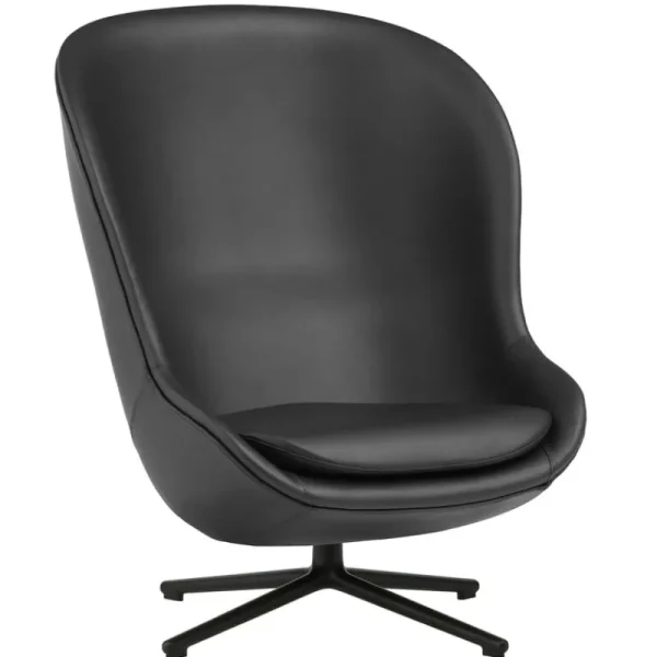 Normann Copenhagen Sitzgelegenheiten-Hyg Loungesessel, hoch, dreh- und kippbar, Schwarz - schwarzes L