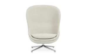 Normann Copenhagen Sitzgelegenheiten-Hyg Loungesessel, hoch, drehbar, Aluminium - Main Line Flax 20