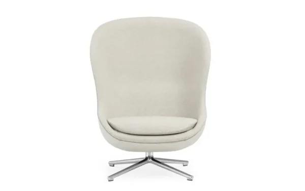 Normann Copenhagen Sitzgelegenheiten-Hyg Loungesessel, hoch, drehbar, Aluminium - Main Line Flax 20