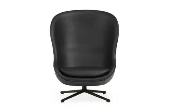 Normann Copenhagen Sitzgelegenheiten-Hyg Loungesessel, hoch, dreh- und kippbar, Schwarz - schwarzes L