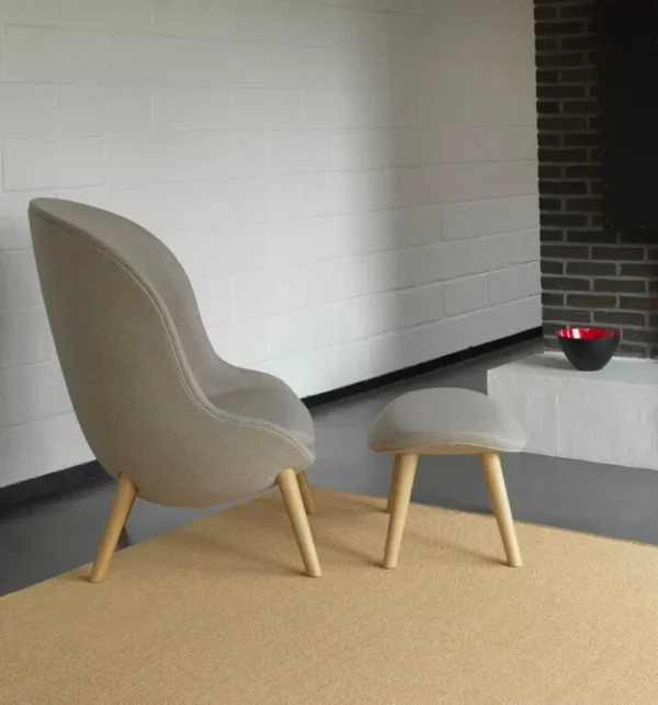 Normann Copenhagen Sitzgelegenheiten-Hyg Loungesessel, hoch, Eiche - Main Line Flax 20