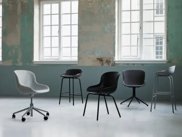 Normann Copenhagen Sitzgelegenheiten-Hyg Stuhl mit 5 Rollen, drehbar, Aluminium – Synergy 16