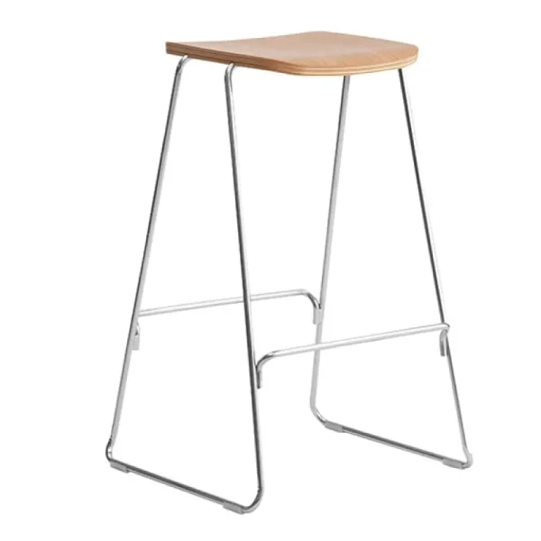 Normann Copenhagen Sitzgelegenheiten-Just Barstool 65 cm, ohne Rückenlehne, Eiche – Chrom