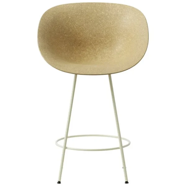Artek Sitzgelegenheiten-Normann Copenhagen Mat Barsessel, 65 cm, cremeweißer Stahl - Hanf