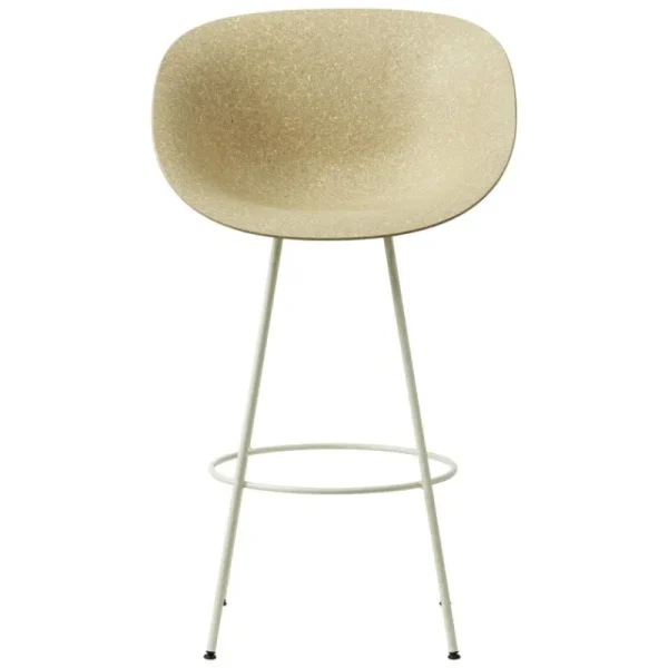 Muuto Sitzgelegenheiten-Normann Copenhagen Mat Barsessel, 75 cm, cremeweißer Stahl - Hanf