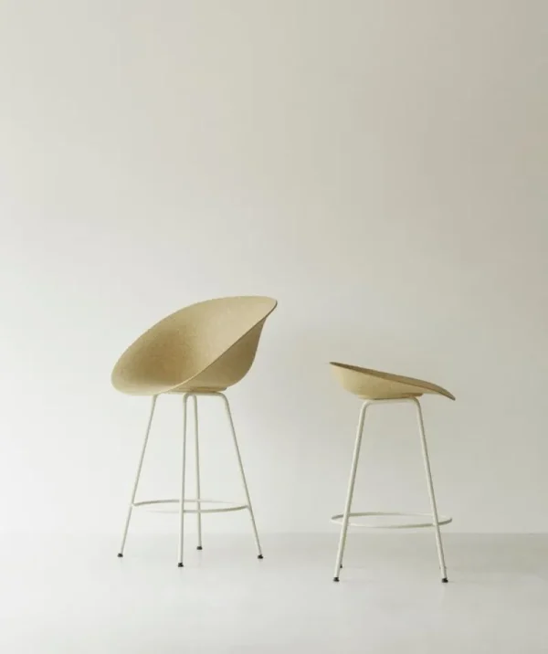 Artek Sitzgelegenheiten-Normann Copenhagen Mat Barsessel, 65 cm, cremeweißer Stahl - Hanf