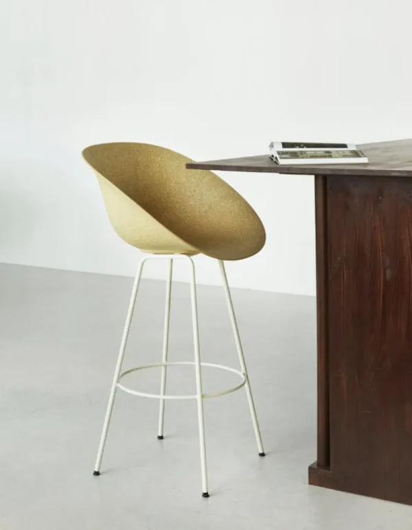 Muuto Sitzgelegenheiten-Normann Copenhagen Mat Barsessel, 75 cm, cremeweißer Stahl - Hanf