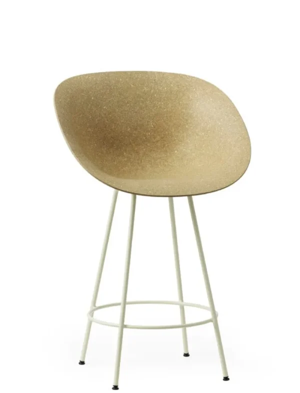 Artek Sitzgelegenheiten-Normann Copenhagen Mat Barsessel, 65 cm, cremeweißer Stahl - Hanf