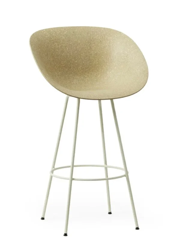 Muuto Sitzgelegenheiten-Normann Copenhagen Mat Barsessel, 75 cm, cremeweißer Stahl - Hanf