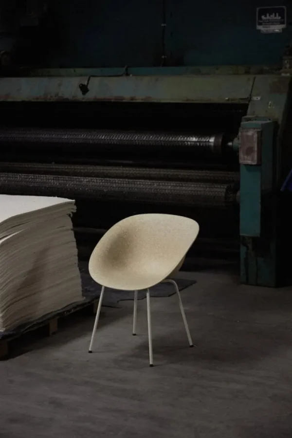 Vitra Sitzgelegenheiten-Normann Copenhagen Mat Sessel, cremeweißer Stahl - Hanf