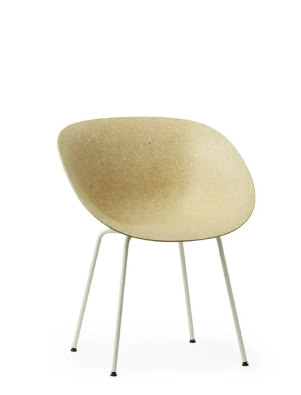 Vitra Sitzgelegenheiten-Normann Copenhagen Mat Sessel, cremeweißer Stahl - Hanf