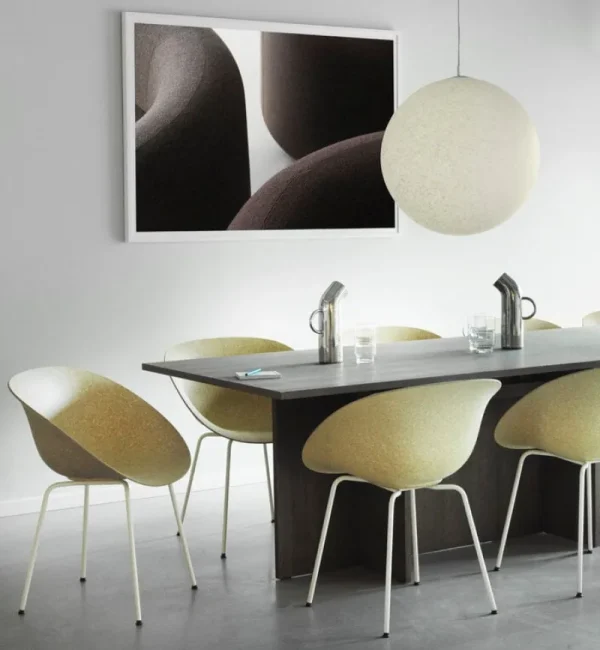 Vitra Sitzgelegenheiten-Normann Copenhagen Mat Sessel, cremeweißer Stahl - Hanf