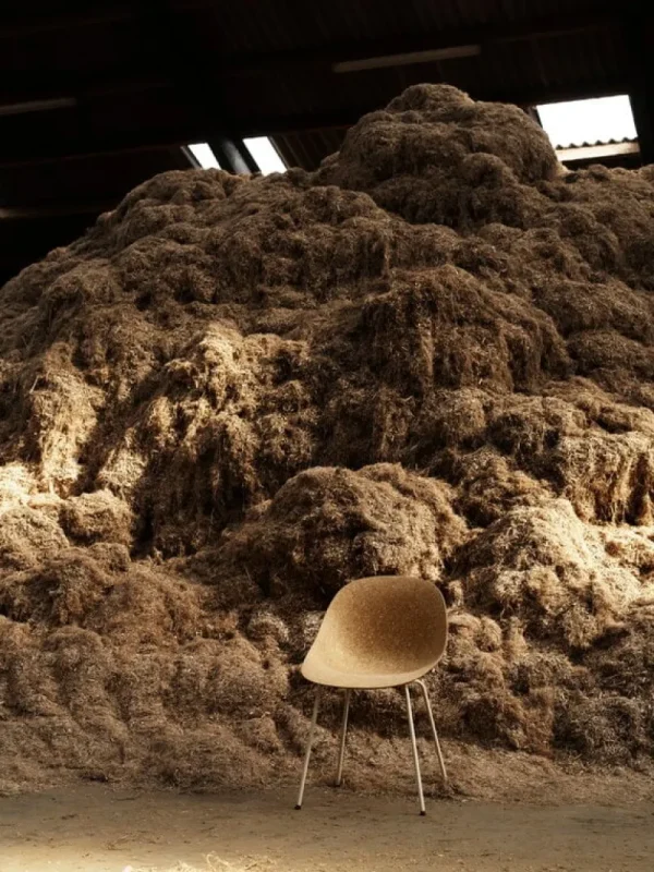 Vitra Sitzgelegenheiten-Normann Copenhagen Mat Stuhl, cremeweißer Stahl - Hanf