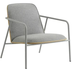 Vitra Sitzgelegenheiten-Normann Copenhagen Pad Loungesessel niedrig, Stahl grau - Eiche - Synergy LDS 16