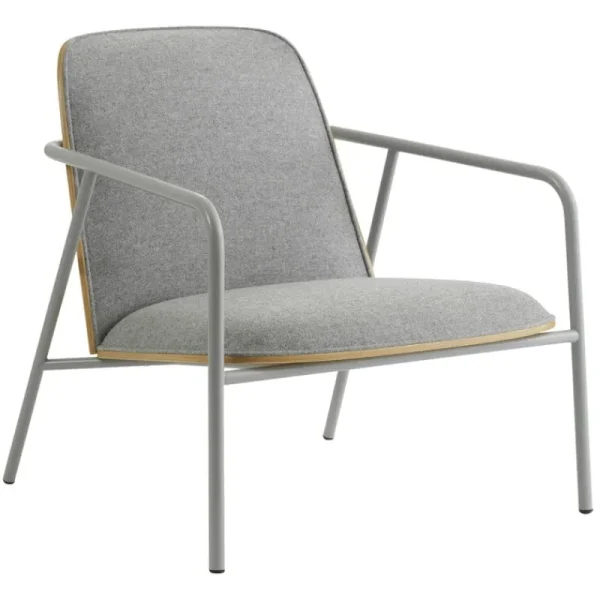Vitra Sitzgelegenheiten-Normann Copenhagen Pad Loungesessel niedrig, Stahl grau - Eiche - Synergy LDS 16