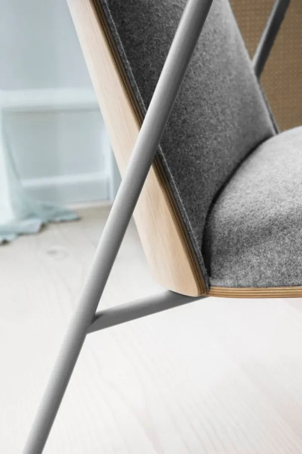 Vitra Sitzgelegenheiten-Normann Copenhagen Pad Loungesessel niedrig, Stahl grau - Eiche - Synergy LDS 16