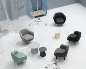 Woodnotes Sitzgelegenheiten-Normann Copenhagen Sessel Sum, Synergy – schwarze Beine