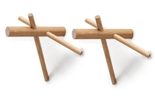 Normann Copenhagen Garderoben Und Kleiderbügel^Sticks Haken, 2 Stück, Eiche