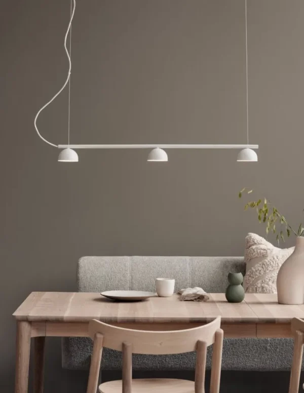Tom Dixon Deckenleuchten-Northern Blush Rail 3 Pendelleuchte, Mattweiß