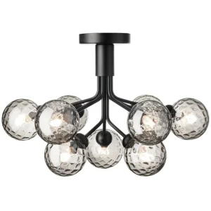 Normann Copenhagen Deckenleuchten-Nuura Apiales 9 Deckenleuchte, Satinschwarz - Rauchglas