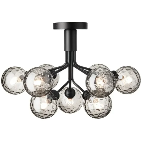 Normann Copenhagen Deckenleuchten-Nuura Apiales 9 Deckenleuchte, Satinschwarz - Rauchglas