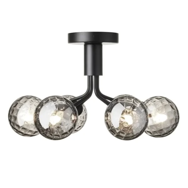 Normann Copenhagen Deckenleuchten-Nuura Apiales 6 Deckenleuchte, Satinschwarz - Rauchglas
