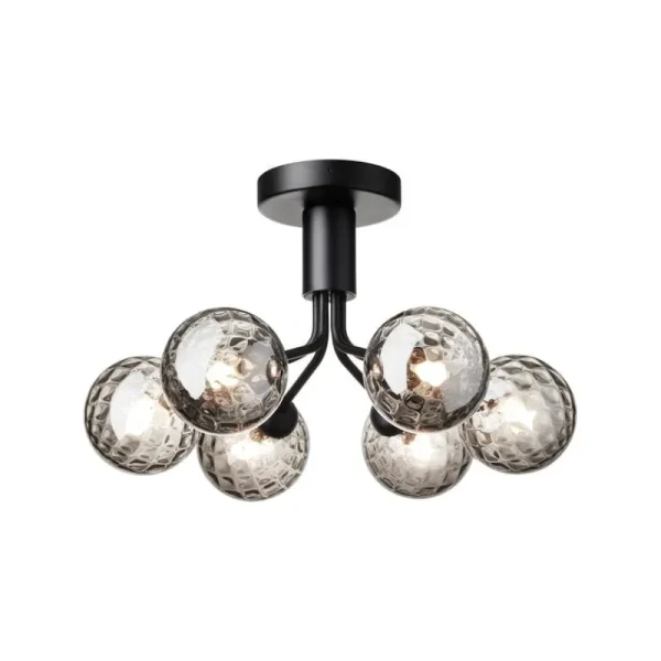 Normann Copenhagen Deckenleuchten-Nuura Apiales 6 Deckenleuchte, Satinschwarz - Rauchglas