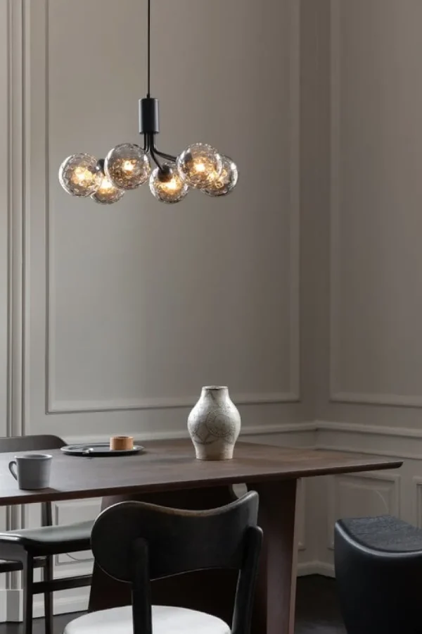 Normann Copenhagen Deckenleuchten-Nuura Apiales 6 Pendelleuchte, Satinschwarz - Rauchglas