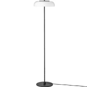 GUBI Stehleuchten-Nuura Blossi Stehleuchte 29 cm, Satinschwarz – Opalweiß