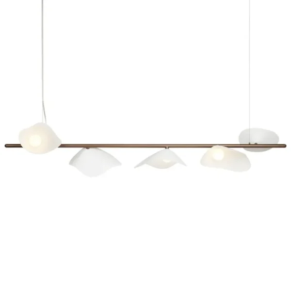 Astep Deckenleuchten-Nuura Florii 5 Linear Pendelleuchte, dunkles Bronze - weiß