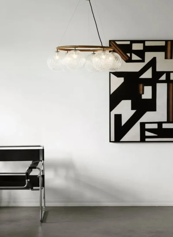 Normann Copenhagen Deckenleuchten-Nuura Miira 6 Pendelleuchte, kreisförmig, dunkel bronzen – klar