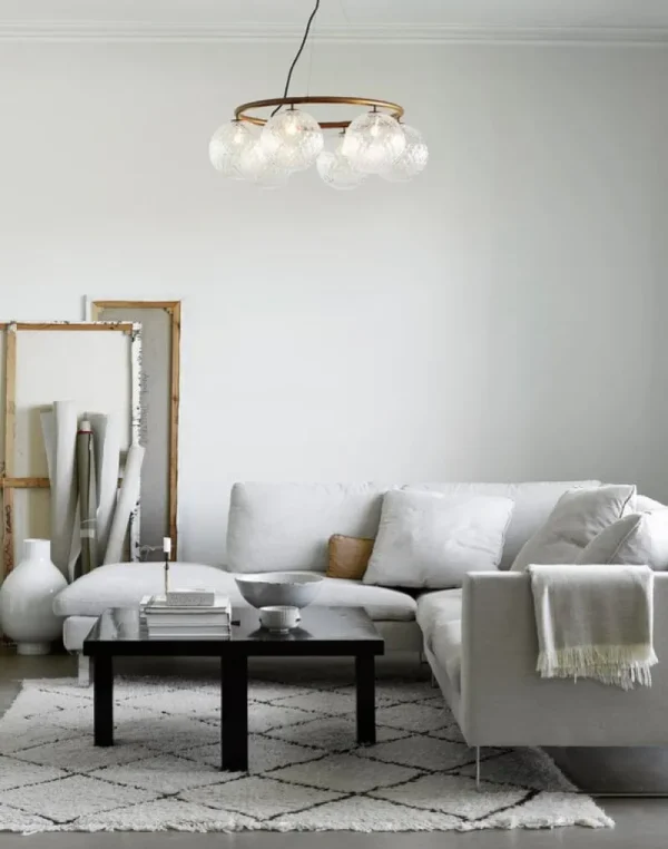 Normann Copenhagen Deckenleuchten-Nuura Miira 6 Pendelleuchte, kreisförmig, dunkel bronzen – klar