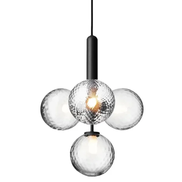 Normann Copenhagen Deckenleuchten-Nuura Pendelleuchte Miira 4, steingrau – klar