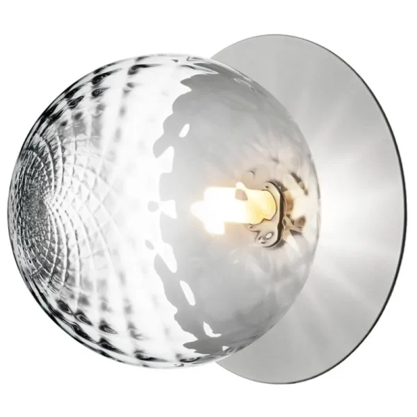 Anglepoise Wandleuchten | Deckenleuchten-Nuura Wand-/Deckenleuchte Liila 1, groß, silberfarben – klar