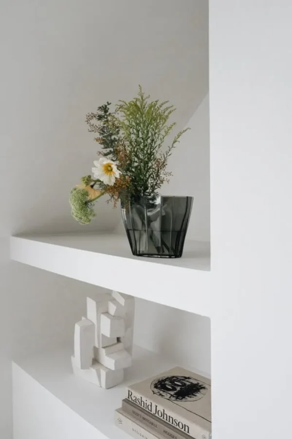 ferm LIVING Vasen-Orrefors Reed Vase, 175 mm, klares Rauchgrün