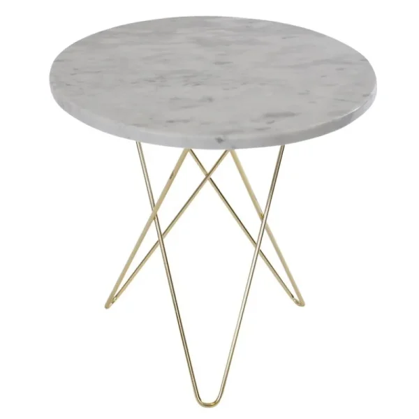 Audo Copenhagen Tische-OX Denmarq Tall Mini O Tisch, Messing – weißer Marmor