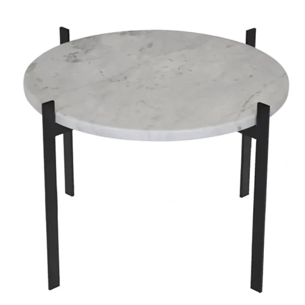 ferm LIVING Tische-OX Denmarq Tisch Single Deck, schwarz – weißer Marmor
