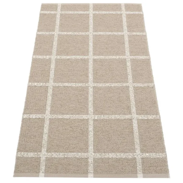 Pappelina Outdoor-textilien^Ada Teppich 70 x 150 cm, dunkles Leinenbeige – Steingrau Metalli