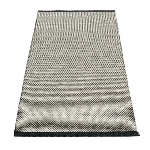 Pappelina Outdoor-textilien^Effi Teppich, 85 x 160 cm, schwarz - warmes Grau - Vanilla