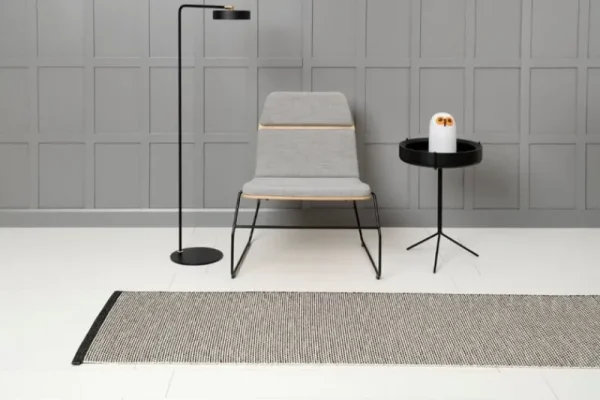 Pappelina Outdoor-textilien^Effi Teppich, 85 x 160 cm, schwarz - warmes Grau - Vanilla