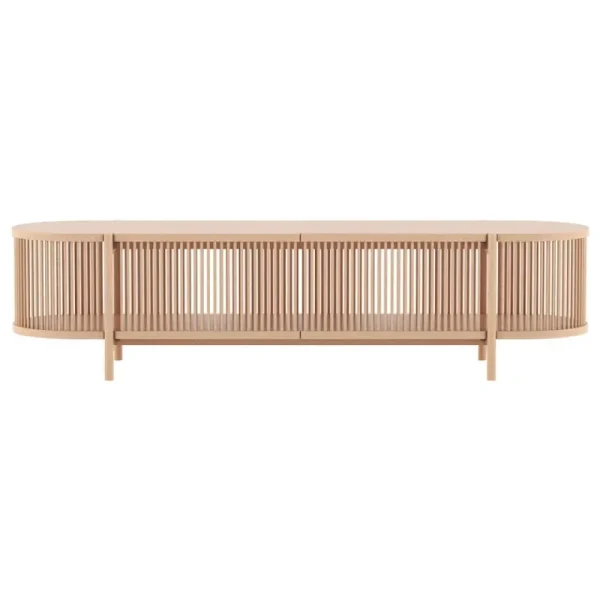 Poiat Aufbewahrungsmöbel-Bastone Sideboard mit Türen, niedrig, Eiche