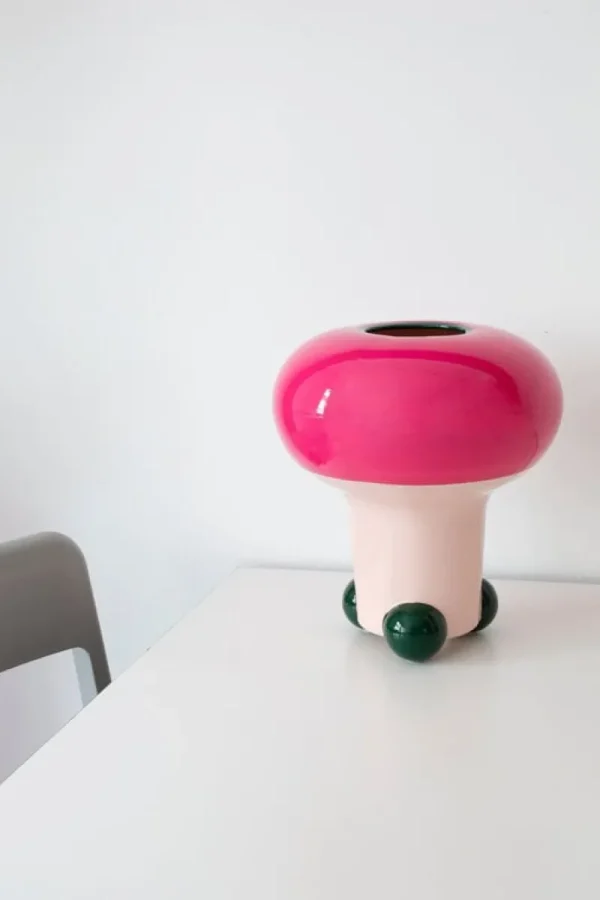 Iittala Vasen-Raawii Vase Mushroom, pink - grün