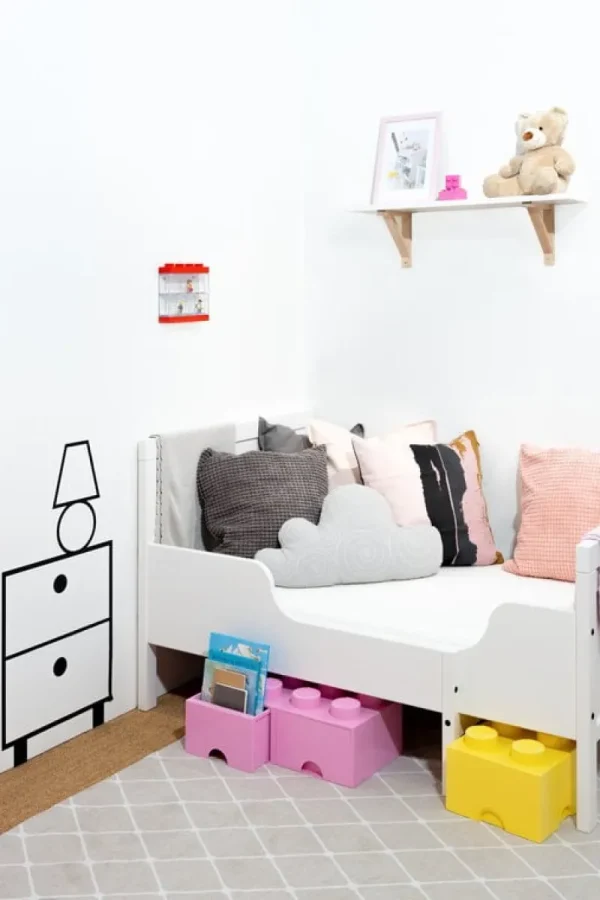 Kinder Room Copenhagen Spielzeug | Aufbewahrungsbehälter^Lego Vitrine, klein, rot