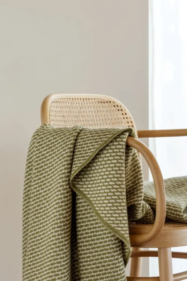 Ru00f8ros Tweed Decken Und Überwürfe^Røros Tweed Mello Überwurf, 150 × 210 cm, Blattgrün