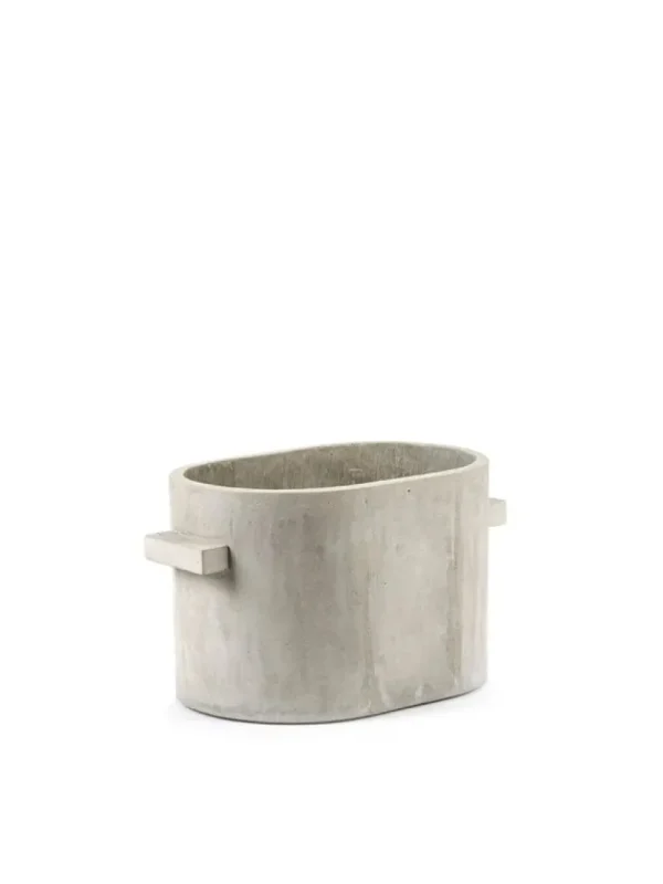 Serax Garten | Indoor-gardening^Betonpflanztopf, oval, 34 x 23 cm, grau