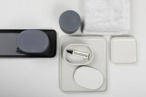 Serax Badezimmeraccessoires^Cose Behälter mit Deckel, oval, L, Dunkelgrau