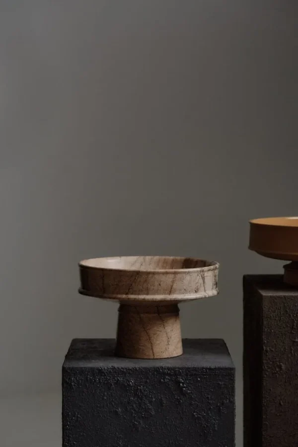 Serax Geschirr | Dekorationsgegenstände^Dune Schale, hoch, 30,5 cm, brauner Marmor