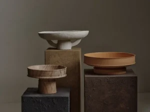 Serax Geschirr | Dekorationsgegenstände^Dune Schale, hoch, 30,5 cm, brauner Marmor