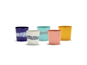 Serax Geschirr^Feast Tasse, 4 Stück, Blau - Weiß